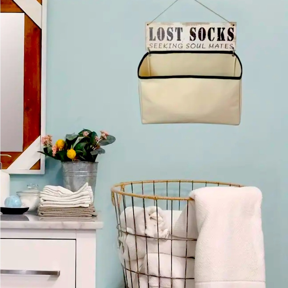 Cream and Black Laundry Sign